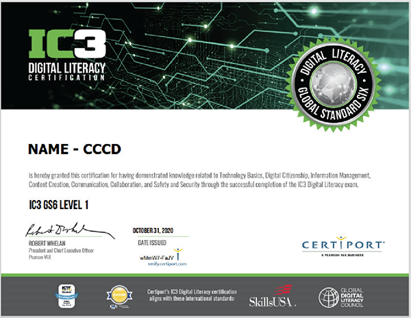 Chứng chỉ Digital Literacy Certification (IC3)